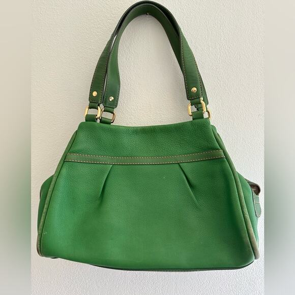 UGG Australia green Genuine Leather Classic Triple Pocket Satchel Bag - Picture 1 of 16